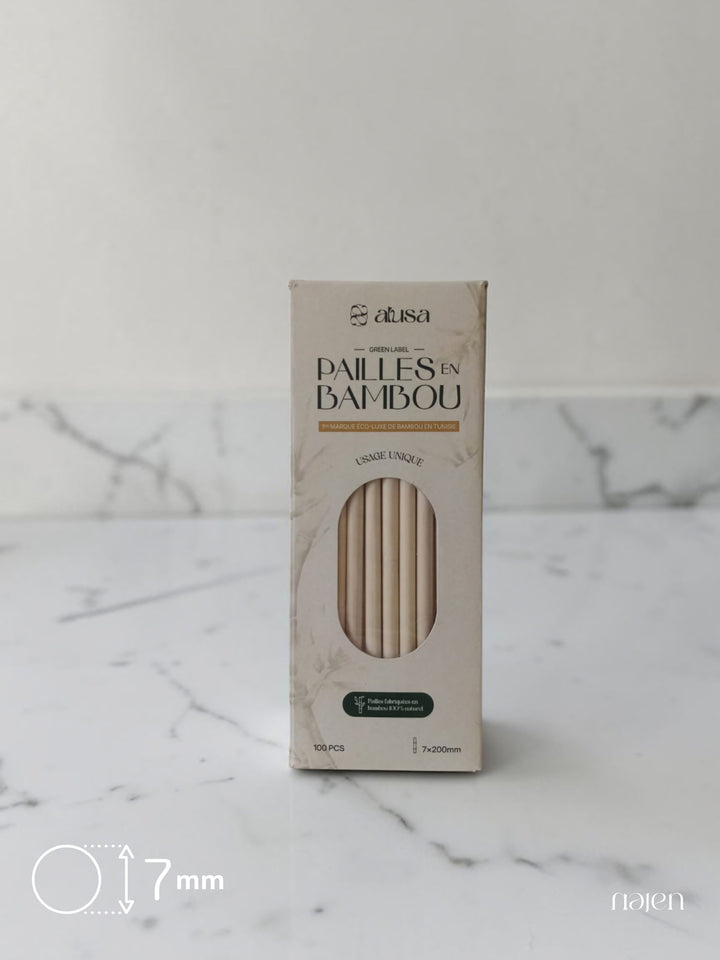 Translation missing: fr.Pailles en bambou naturel 7 mm – Lot de 100