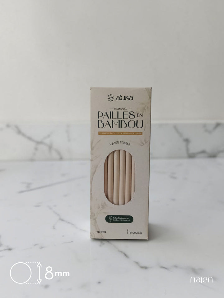 Translation missing: fr.Pailles en bambou naturel 8 mm – Lot de 100