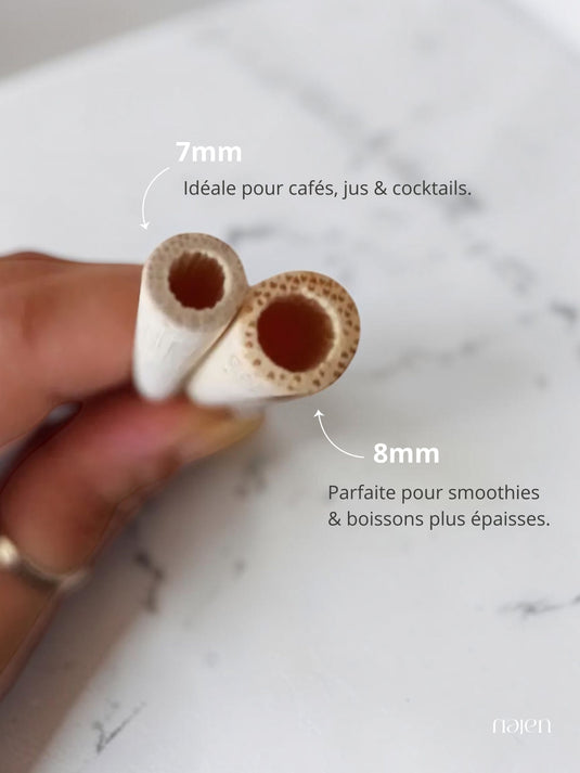 Translation missing: ar.Pailles en bambou naturel 8 mm – Lot de 100