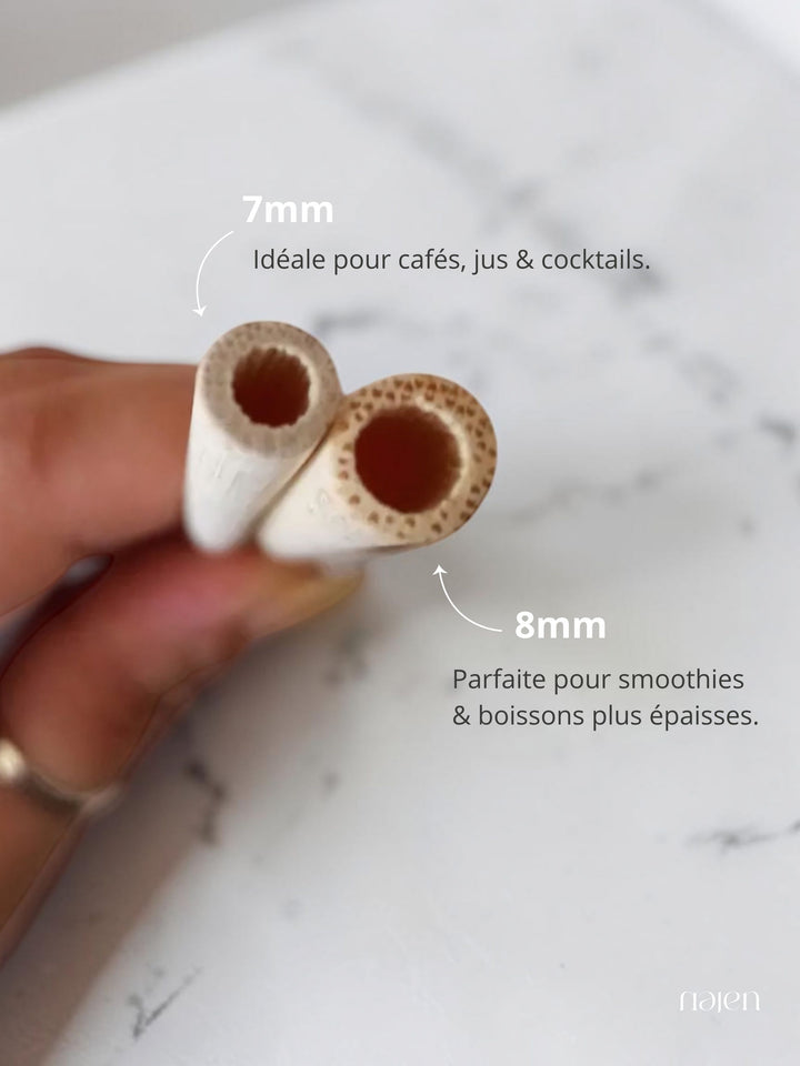 Translation missing: fr.Pailles en bambou naturel 7 mm – Lot de 100