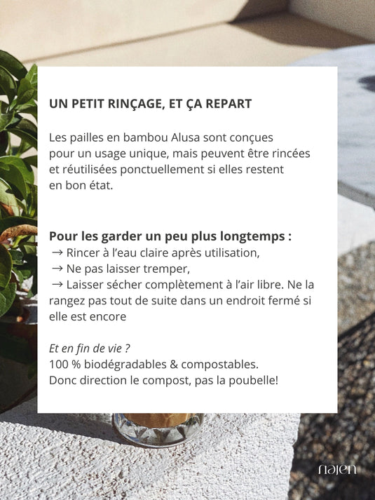 Translation missing: ar.Pailles en bambou naturel 8 mm – Lot de 100