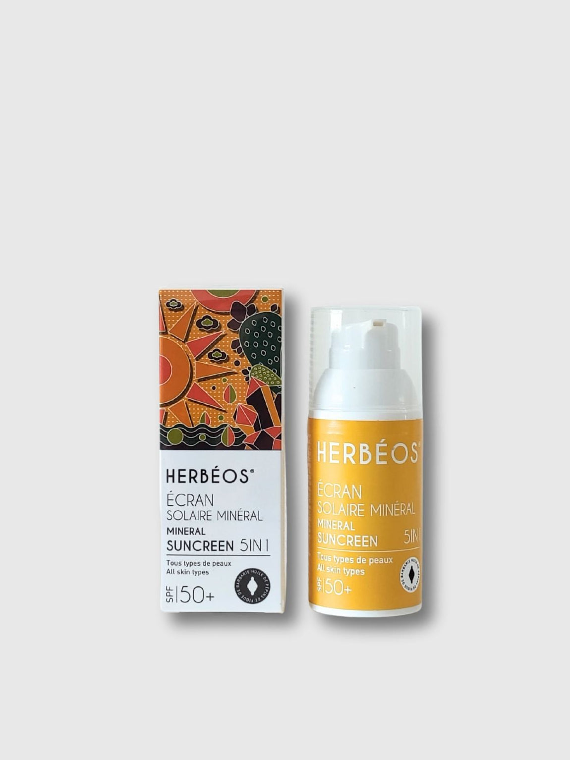 Translation missing: fr.Écran Solaire Minéral 5 en 1  SPF 50+ 40 ml- HERBÉOS