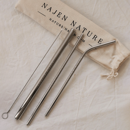 Translation missing: ar.Kit de 3 pailles en inox ROSE GOLD
