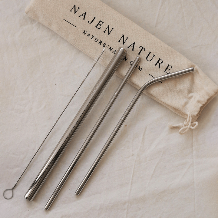 Translation missing: ar.Kit de 3 pailles en inox ROSE GOLD