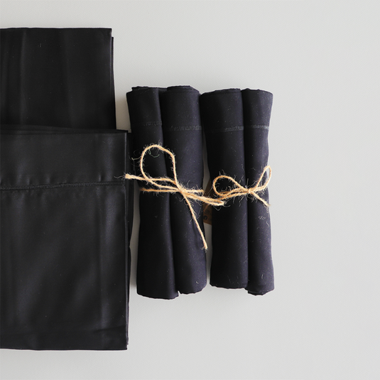 Translation missing: ar.Parure de lit Noire 100% satin de coton
